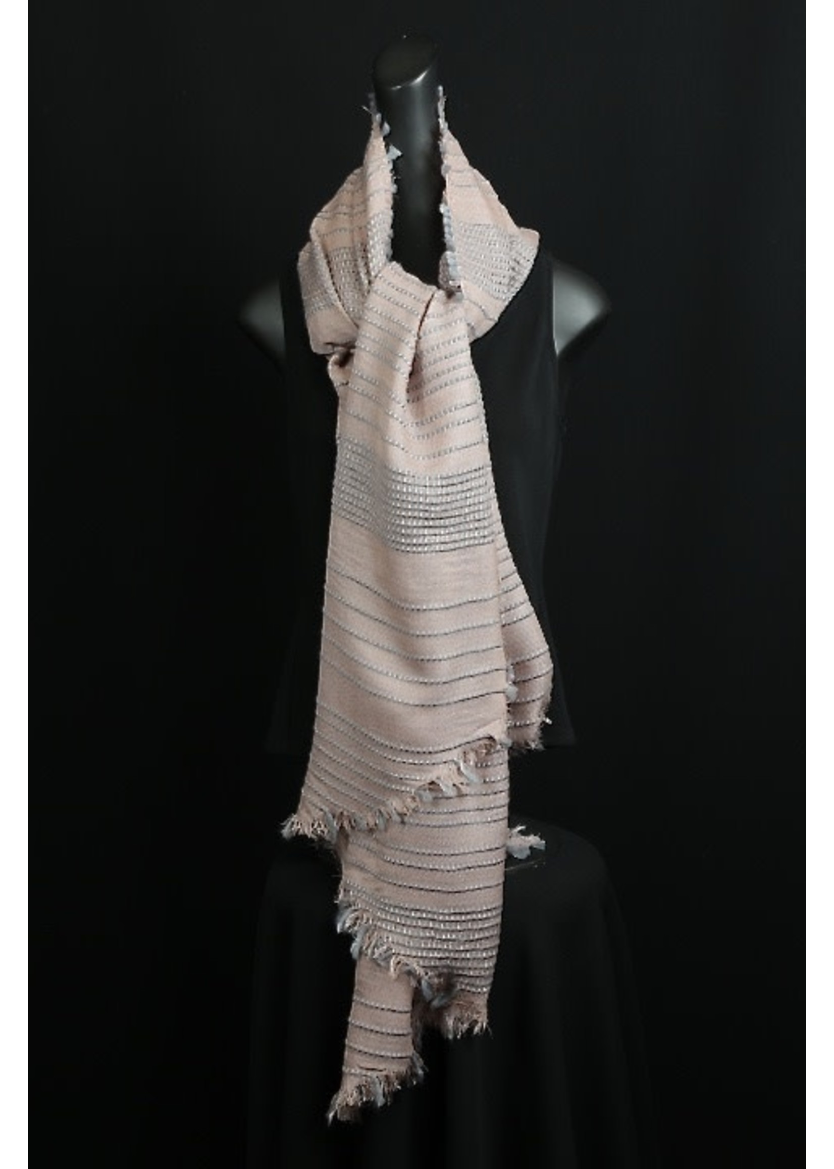 Taleen Co.-001-Rose/ gray bias scarf