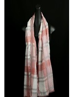 Catherine-001-Pink/white/gray plaid scarf