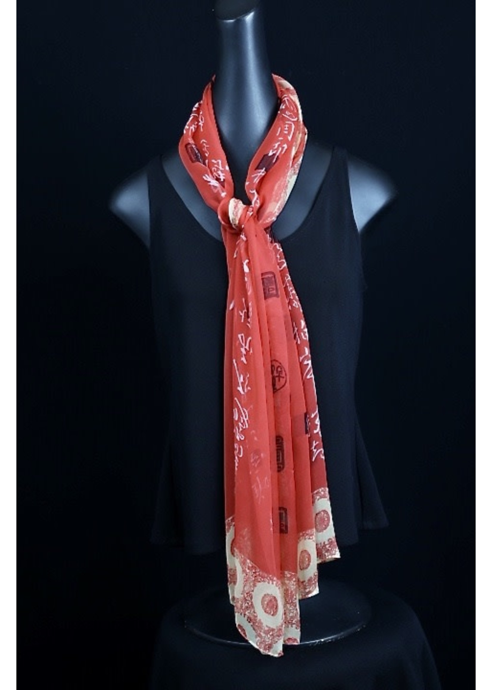 HONGKONG-002-Chinese Red & Orange Scarf