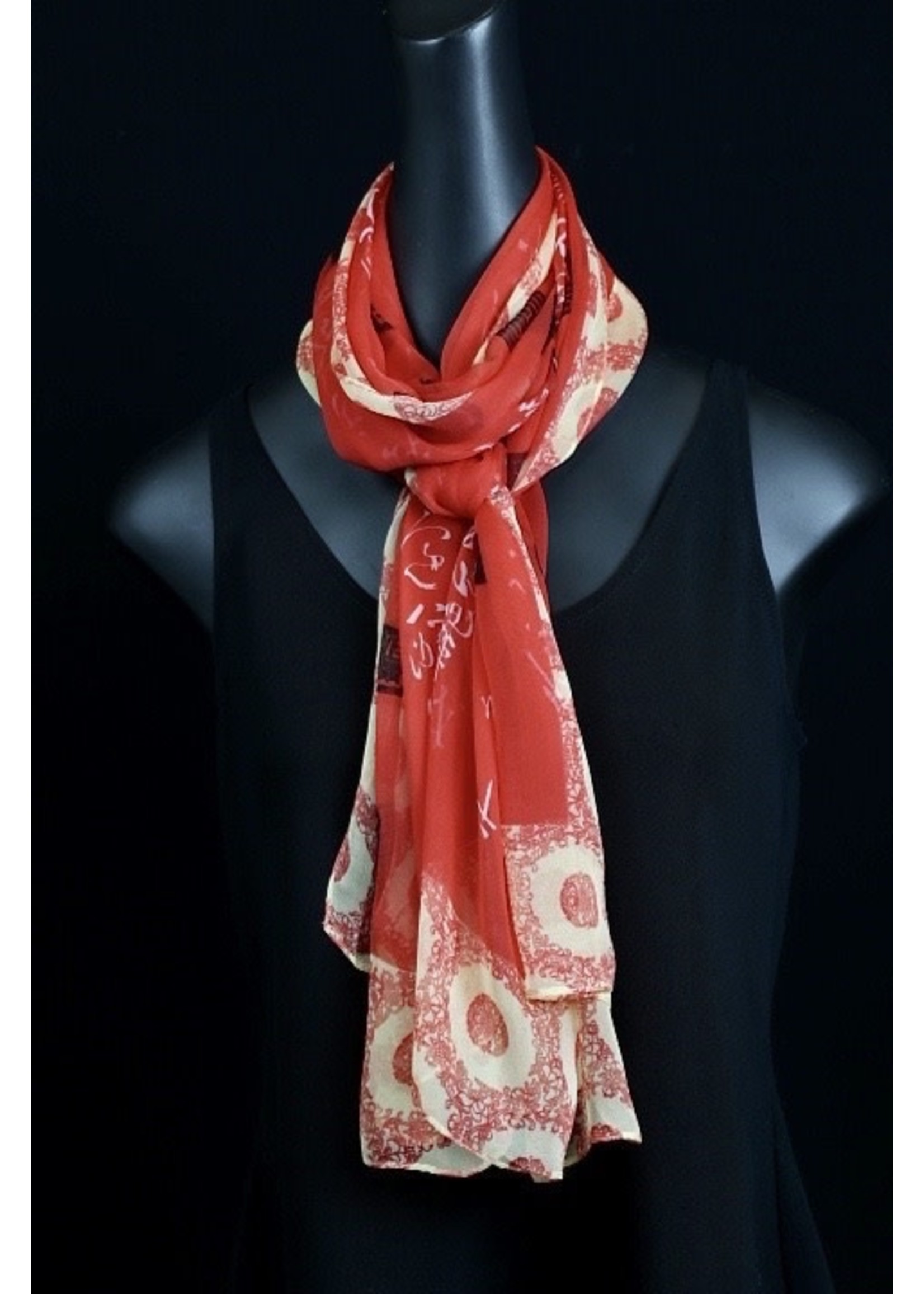 HONGKONG-002-Chinese Red & Orange Scarf