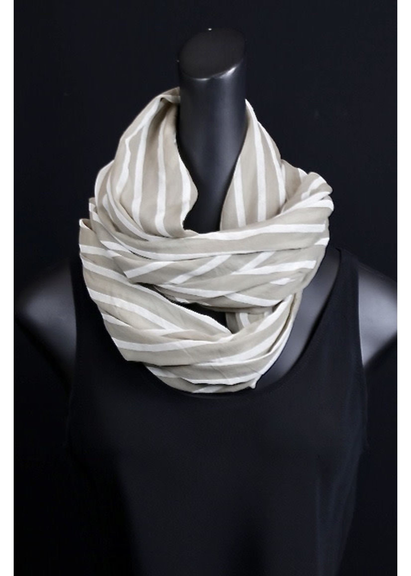 Taleen Co.-Tan cream bias scarf