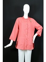 J5647-C0544-S-Coral linen Jacket -4”Sleeve