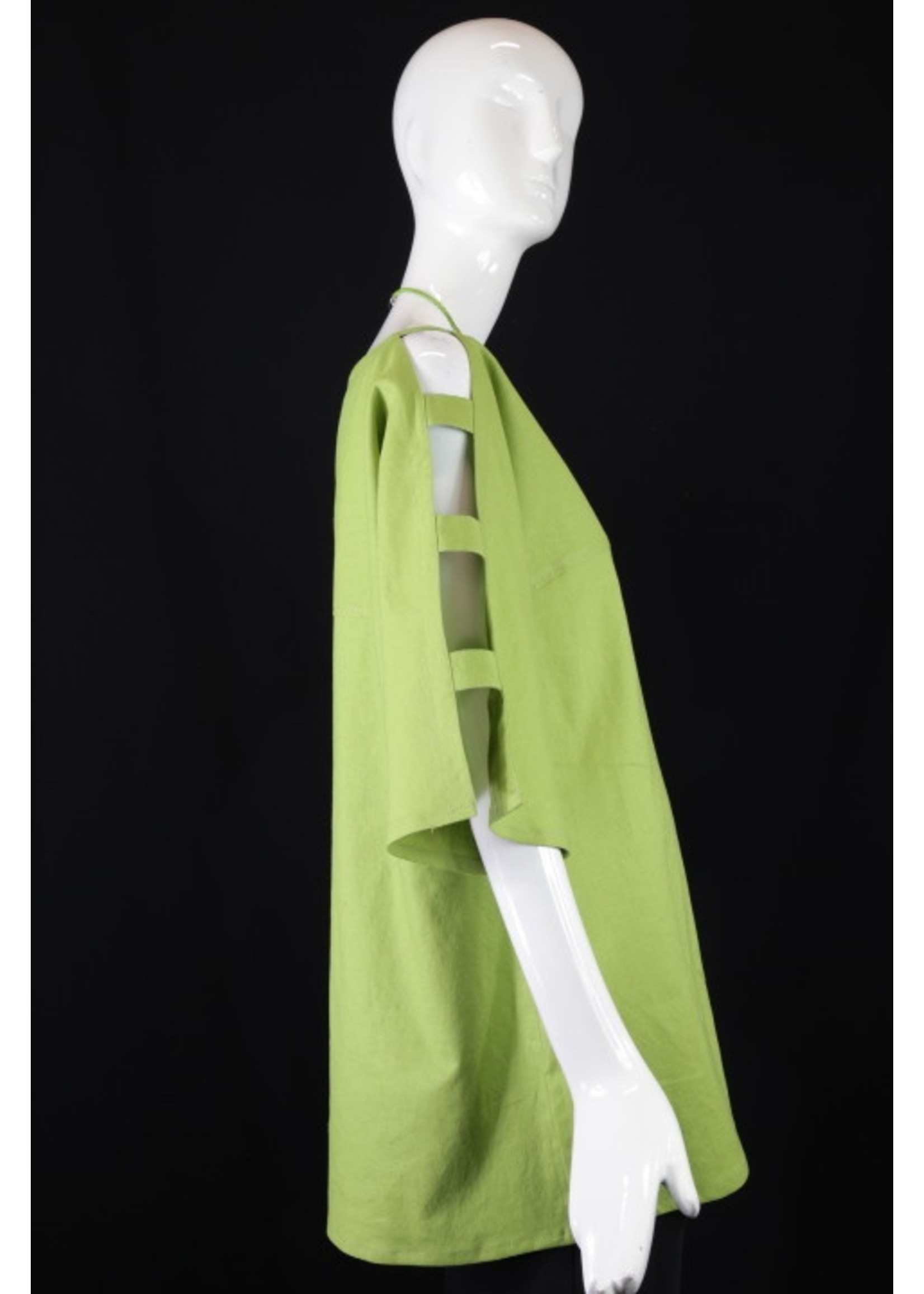 T2229+2"-L0391-Lime linen tunic