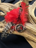 AC01-4303-19 Brown/ Red feather pin