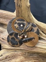 AC01-4467-20 Leopard Print & brown Leather pin