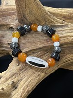 AC01-4149-19 Carnelian Agate & onyx bracelet