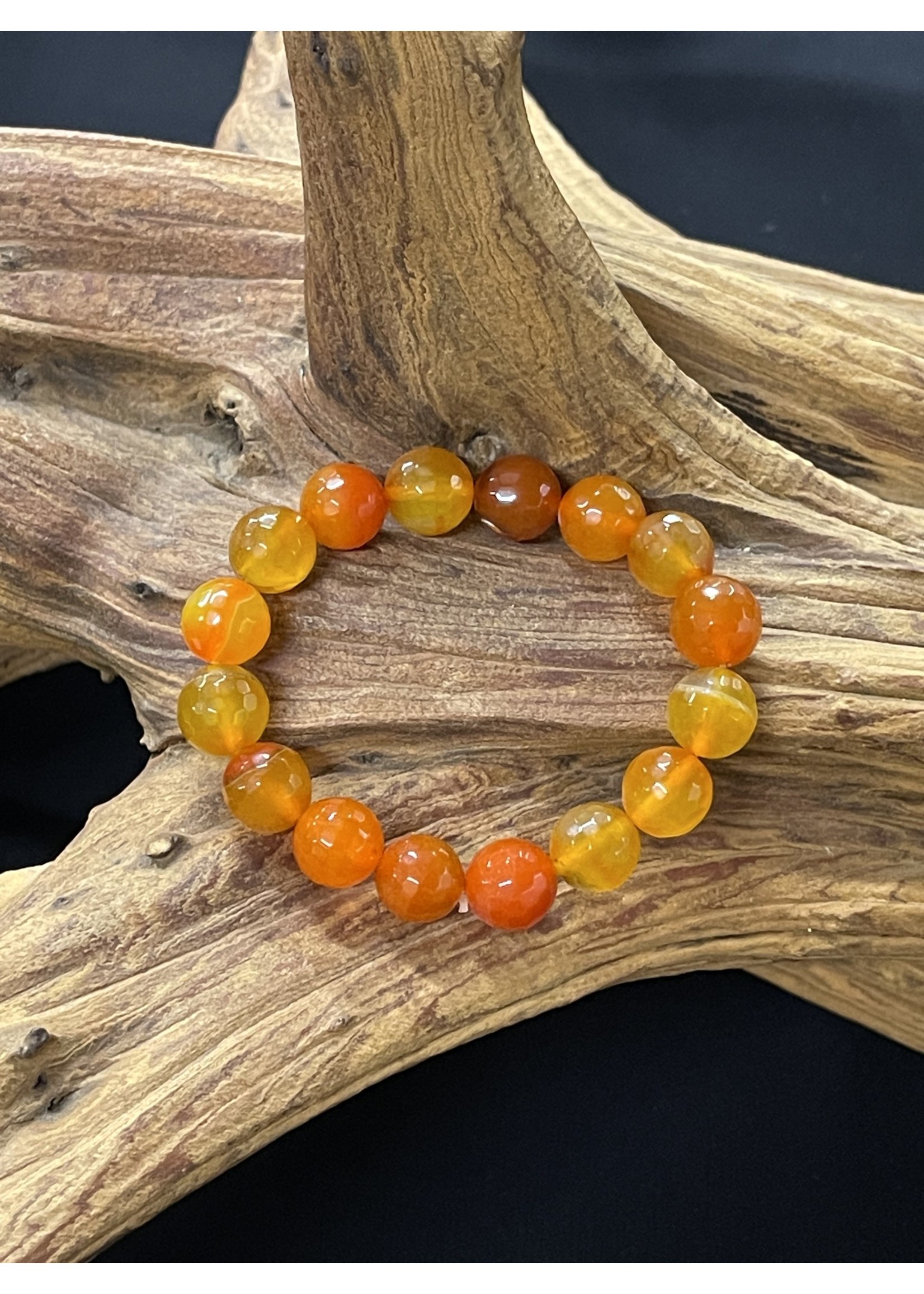 Bracelet AC01-4150-19 Faceted Carnelian agate bracelet