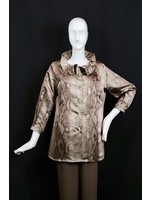 J5386+4"-S2366 Brown Snake print Silk Jacket