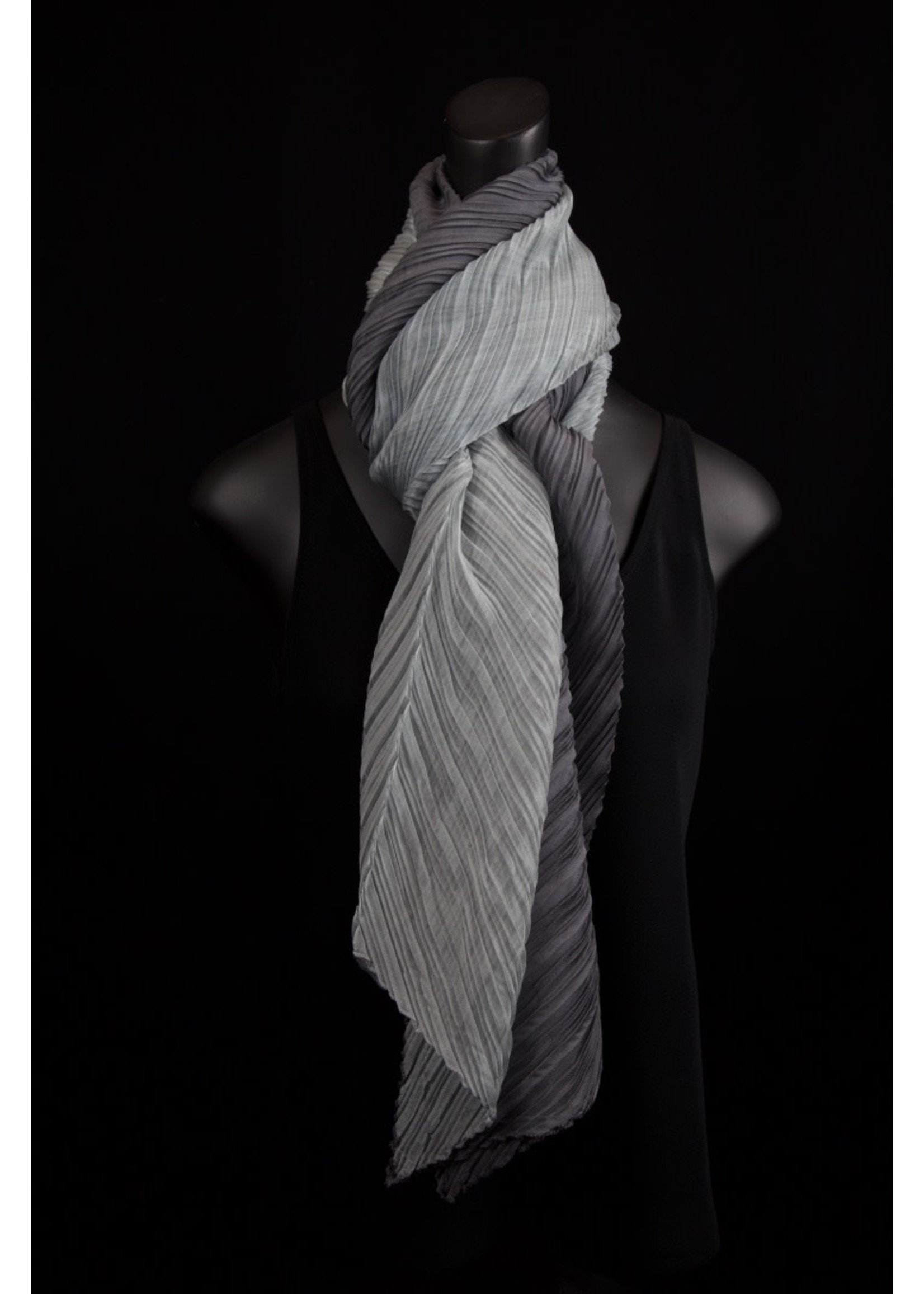 TS-007-19-Gray pleated silk scarf