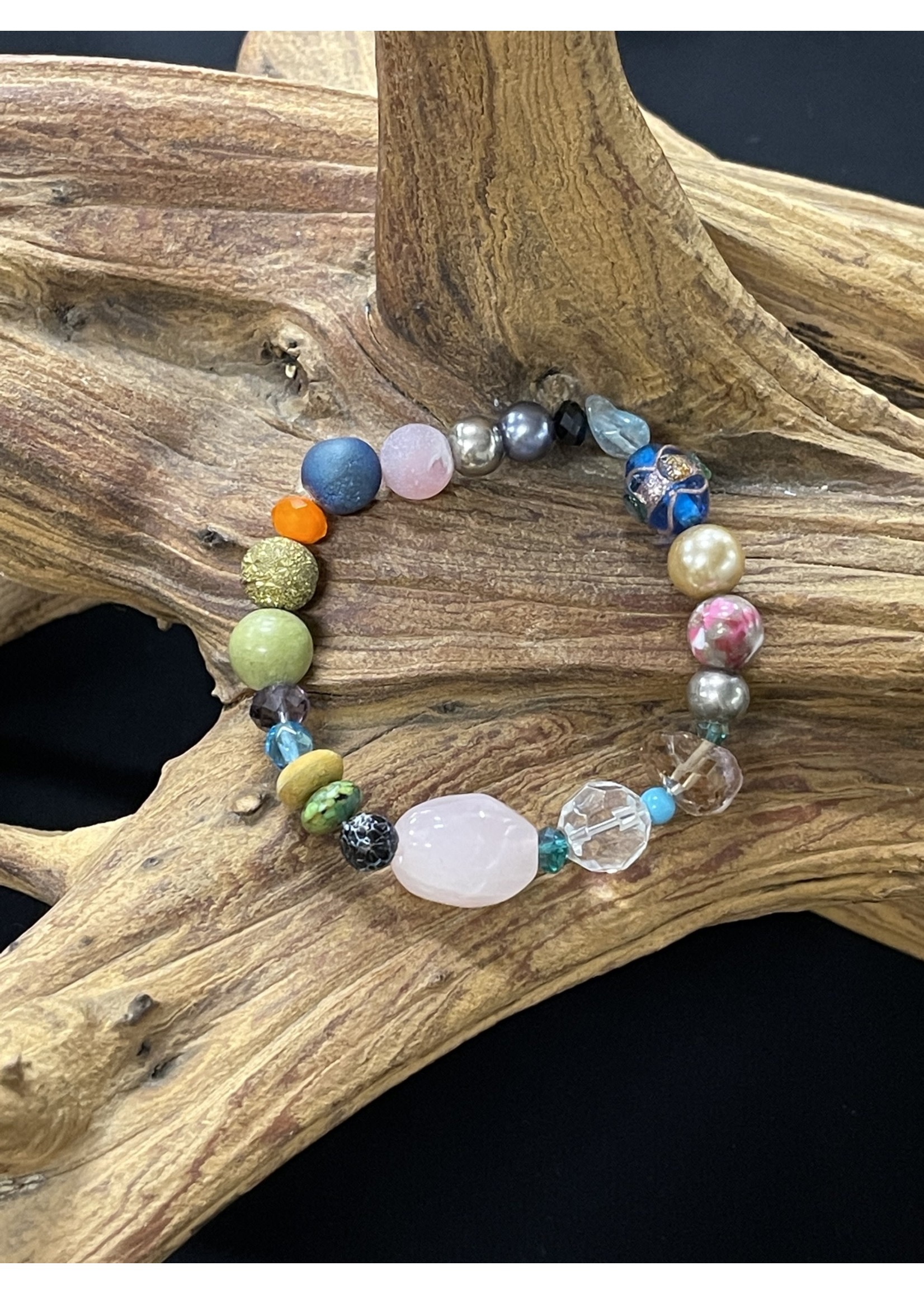 AC01-4161-19 Multicolor beads stretch  bracelet