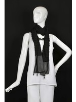 AC Scarf-Black pleated stretch scarf