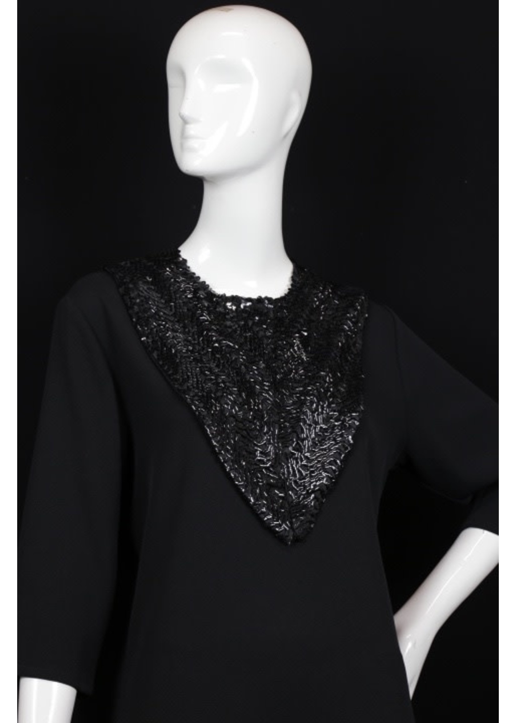 JC003-S1918-O/S-Black sequin collar