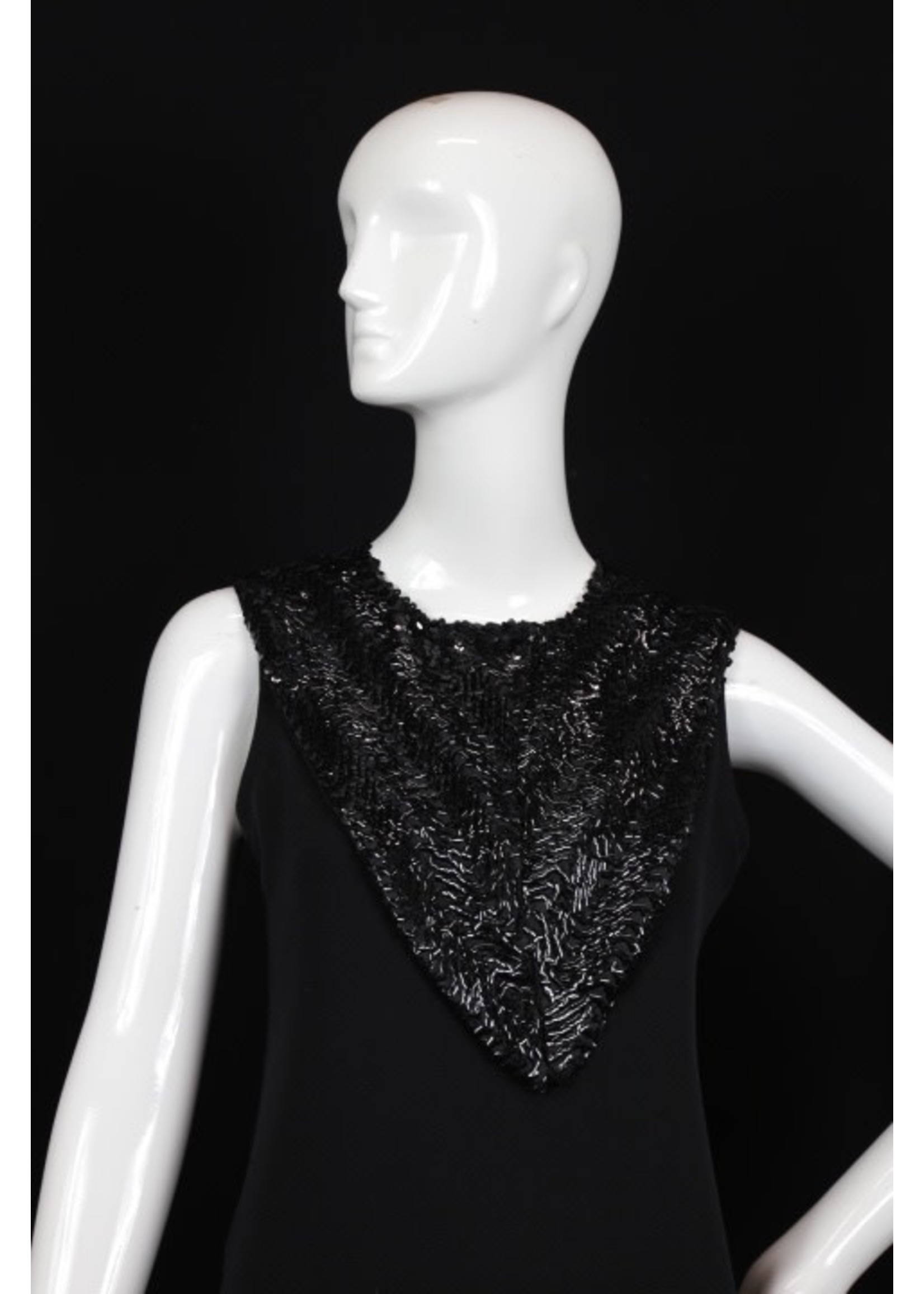 JC003-S1918-O/S-Black sequin collar