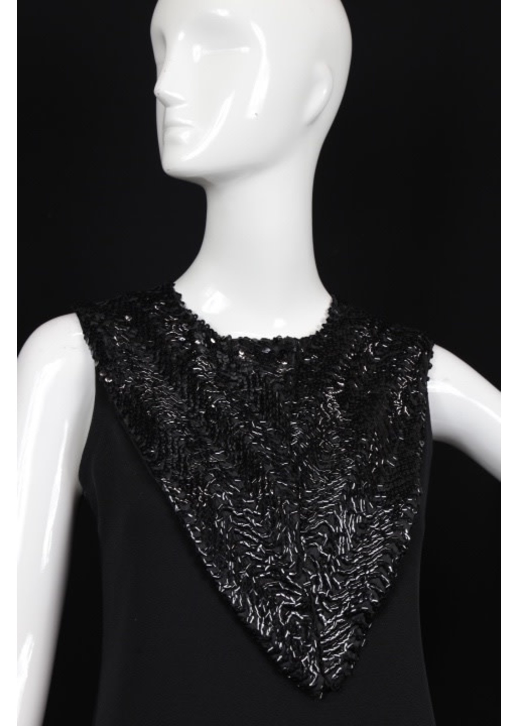 JC003-S1918-O/S-Black sequin collar - Allie-Coosh