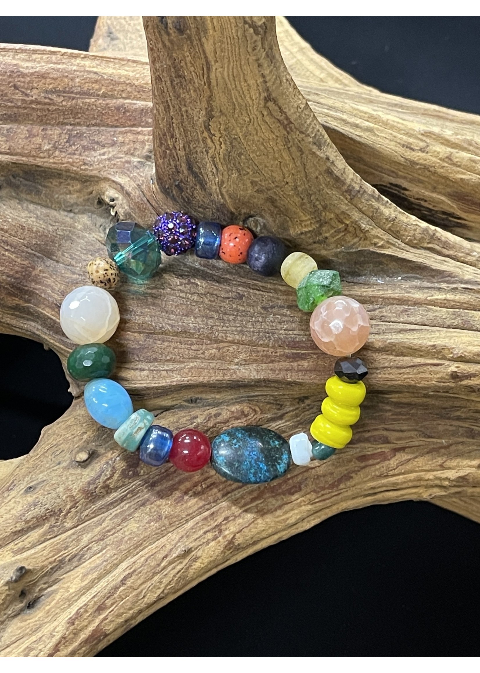 AC01-4161-19 Multicolor beads stretch  bracelet