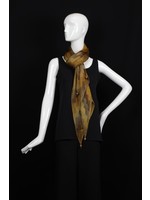 AC Scarf-Gold print silk organza bias scarf