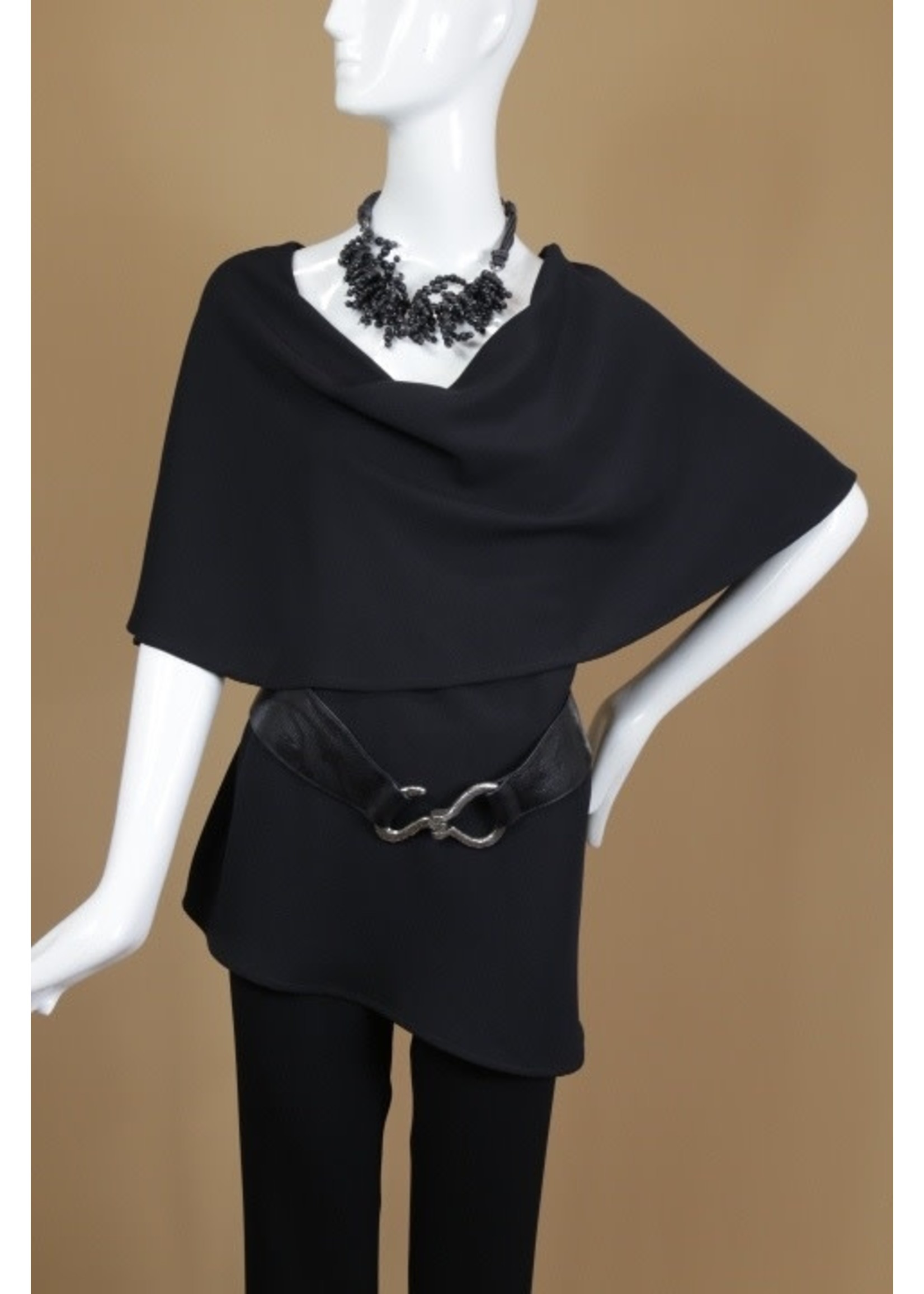 T2120-MS001-Black Sophia Cowl Tunic