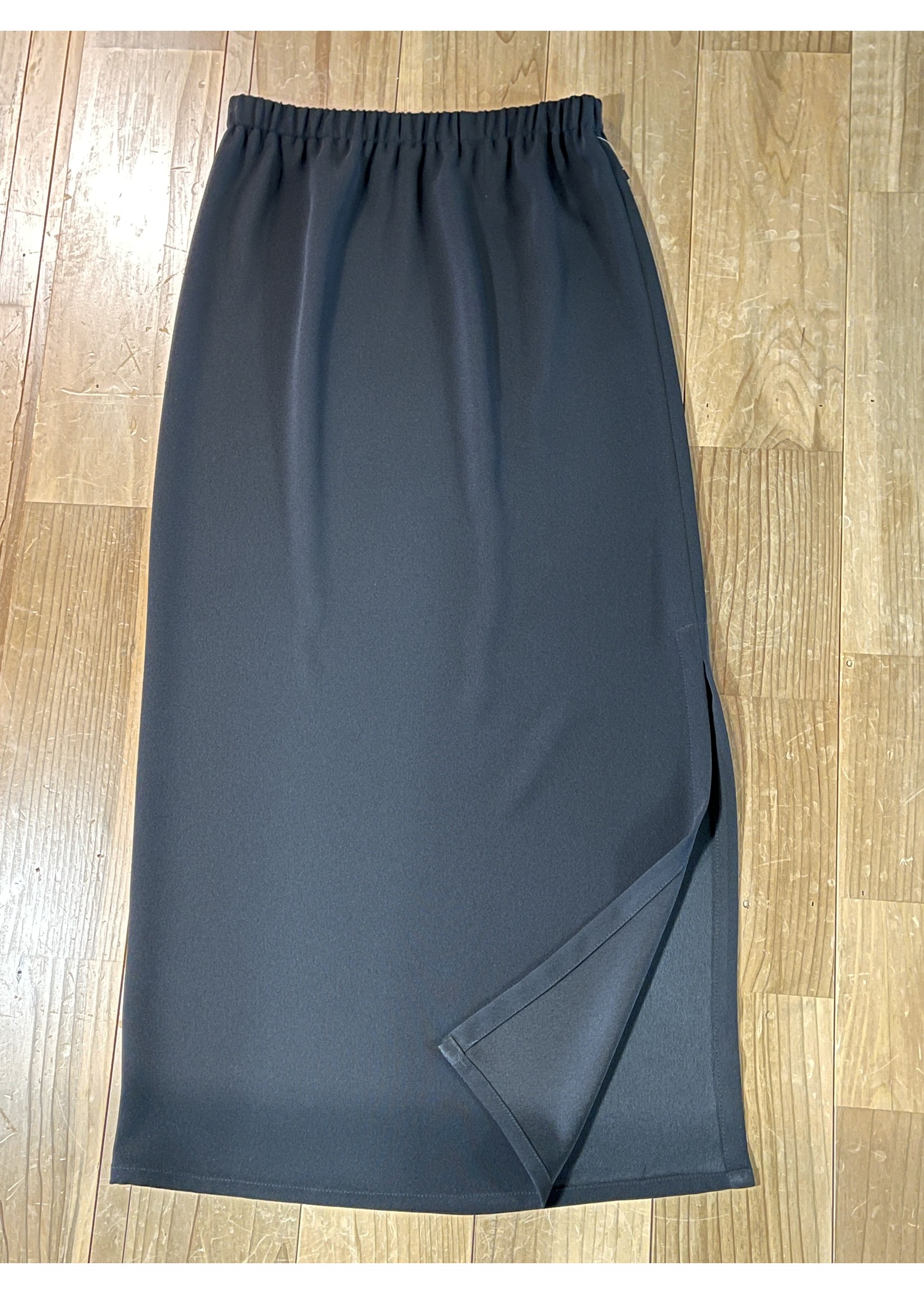 S794-Black Sophia Straight Long Skirt