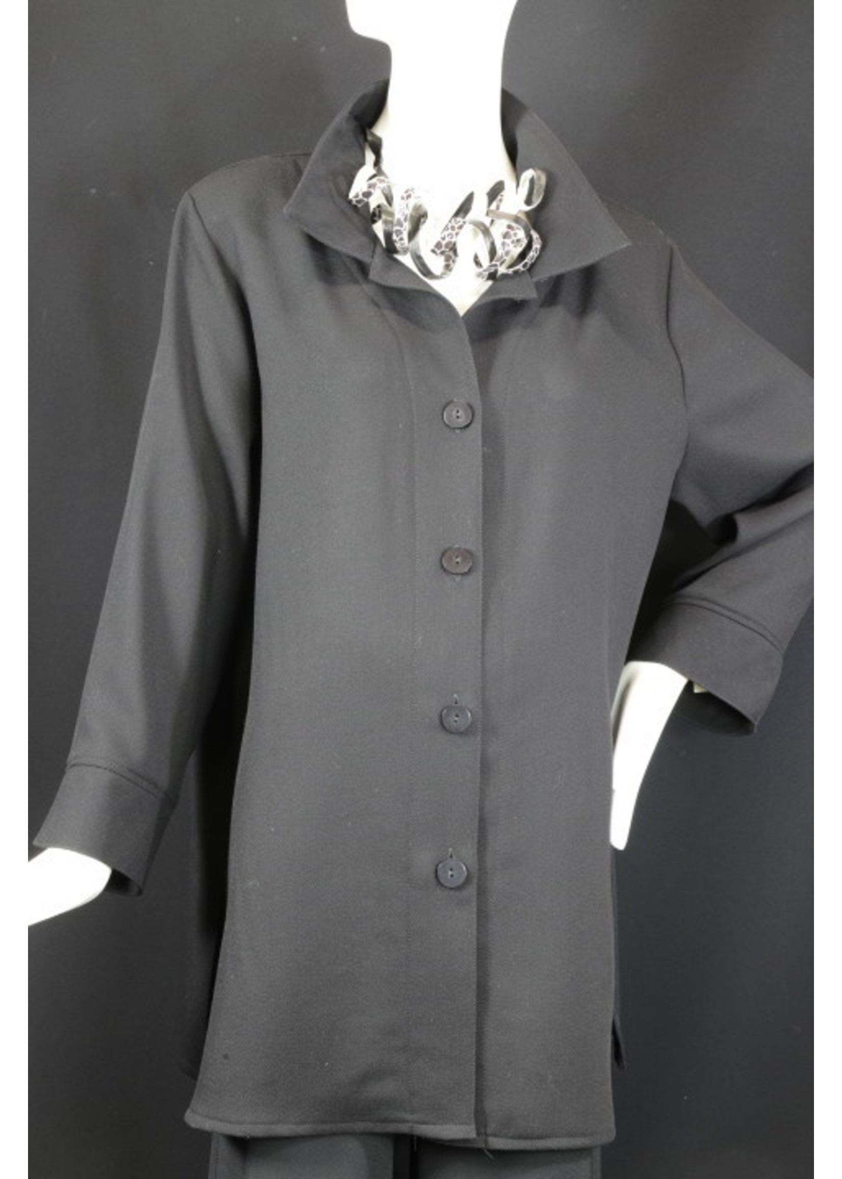 Jacket J5678-W0202-Black wool jacket -XL-