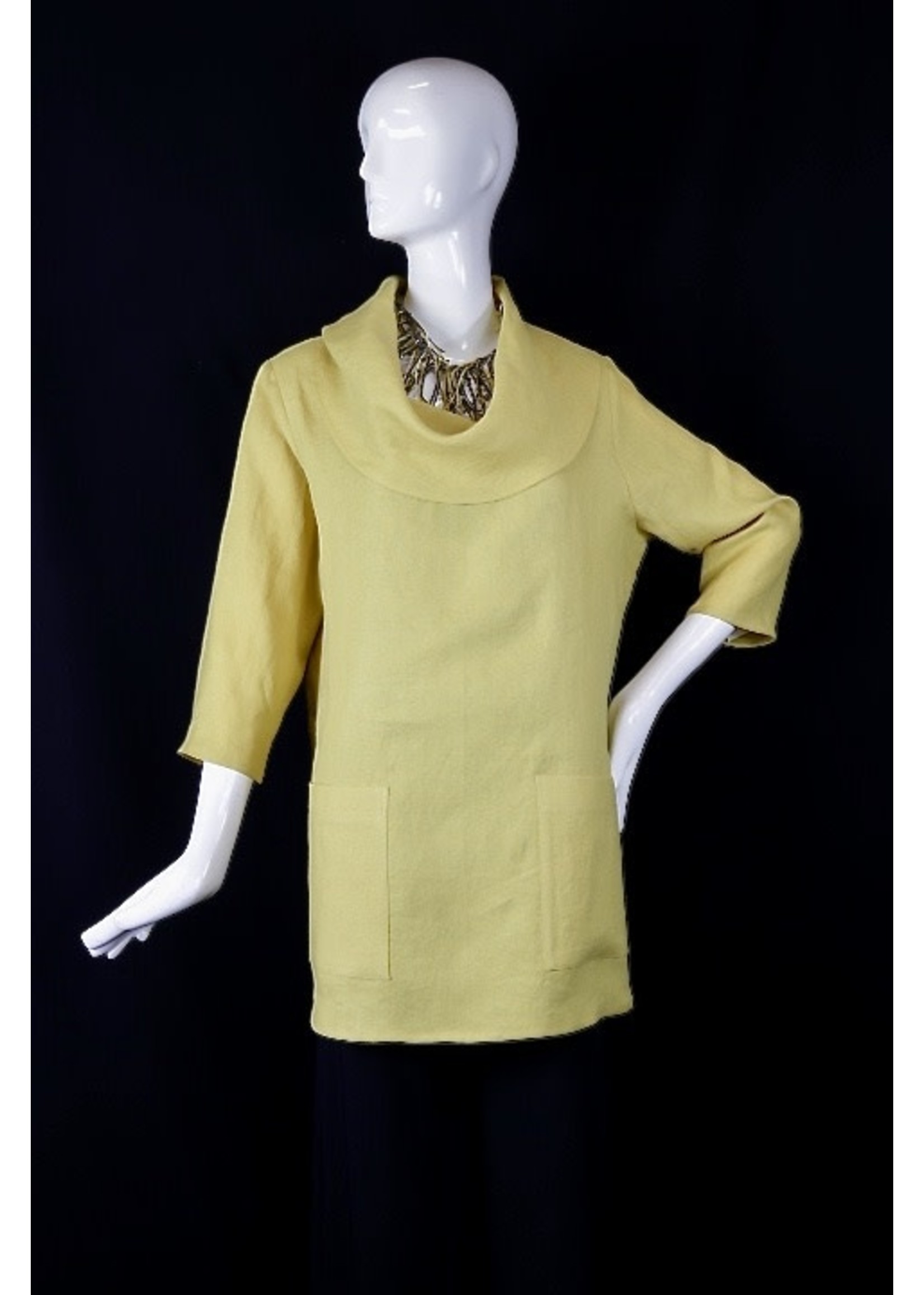 T2498-L0383-Mustard Cowl Tunic