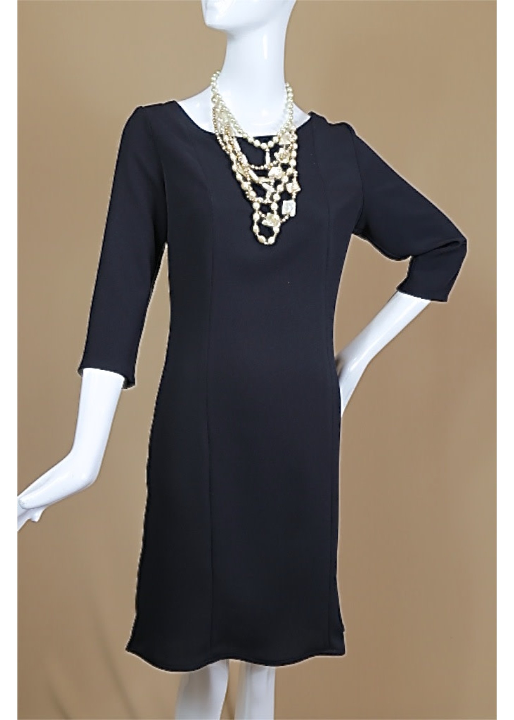 DC301-MS001 Black Sophia  princess seam dress