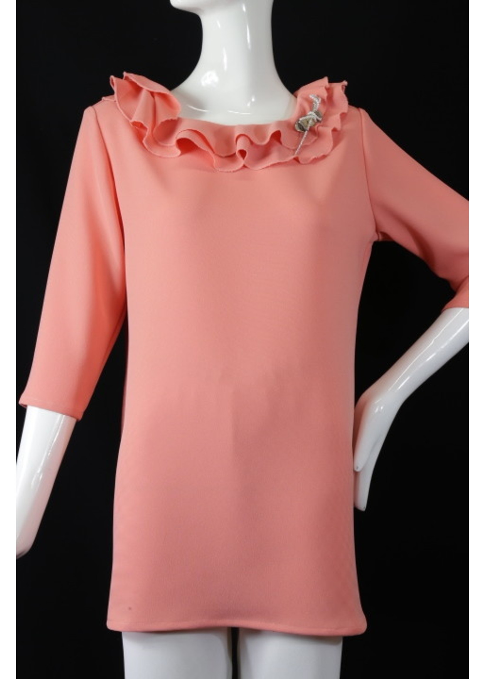 T2500-MS074-Tunic With Ruffle Collar