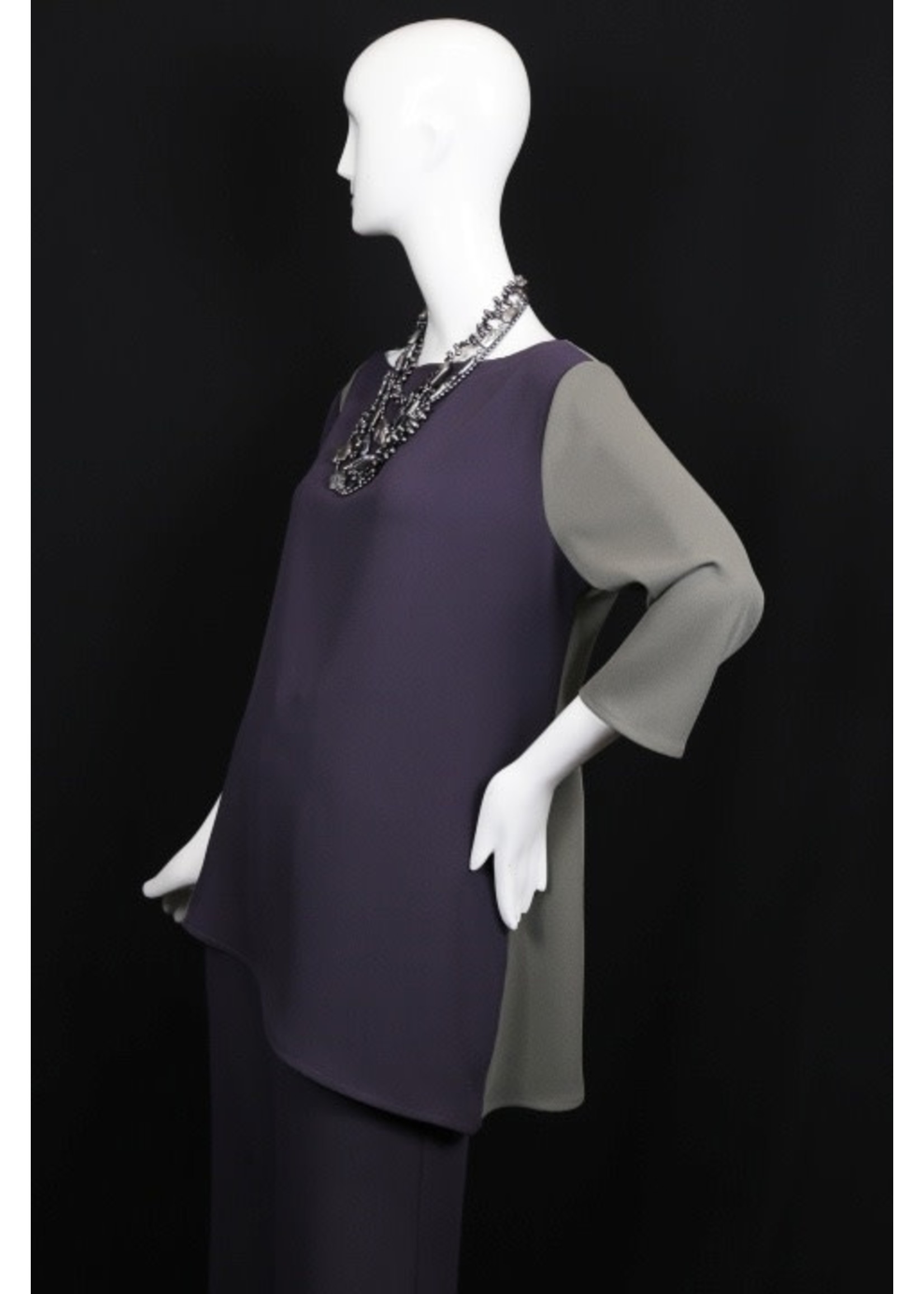 T2441-MS055/MS059-Bungee cord / eggplant sophia tunic   -M-