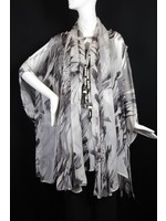 Black / white print georgette scarf