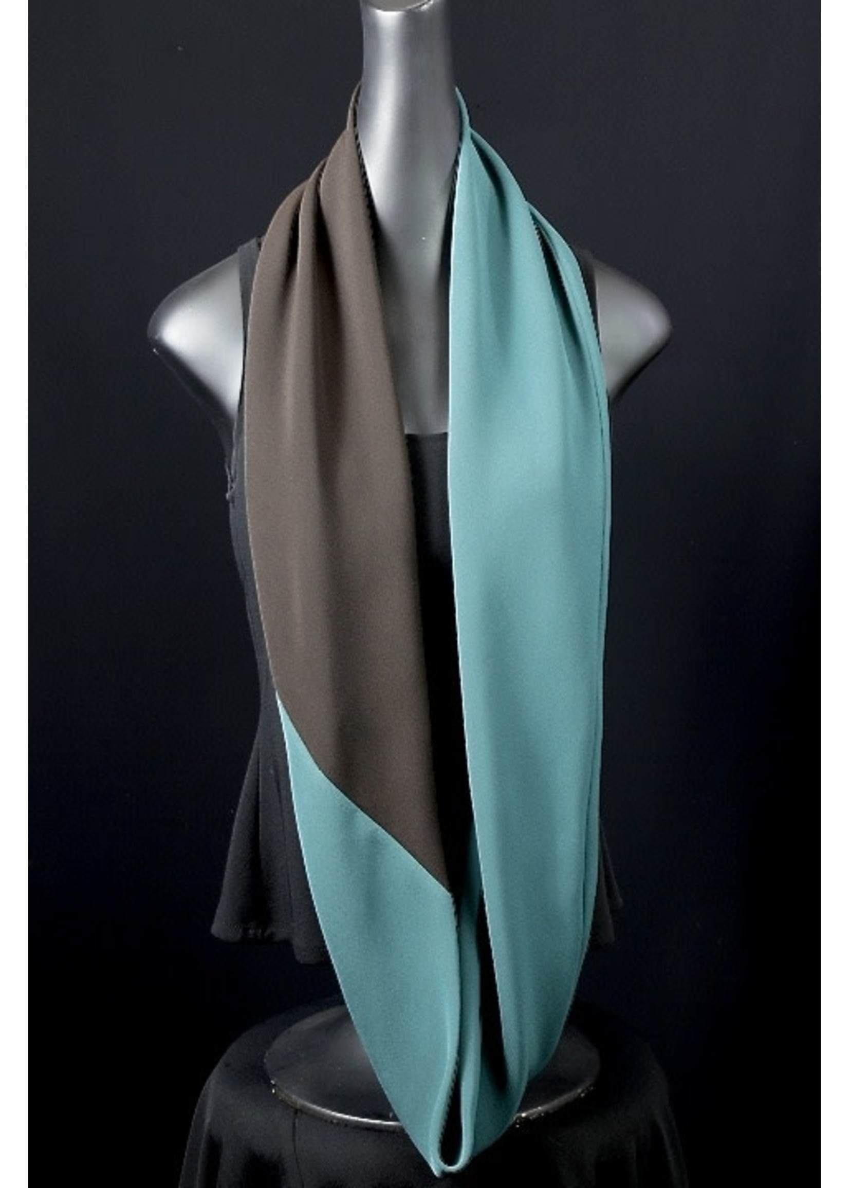 Scarf SH933-MS062/MS061-Teal & Chocolate infinity scarf