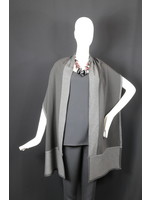 SH931-ST290/ST280-Black & gray knit scarf W/ pocket