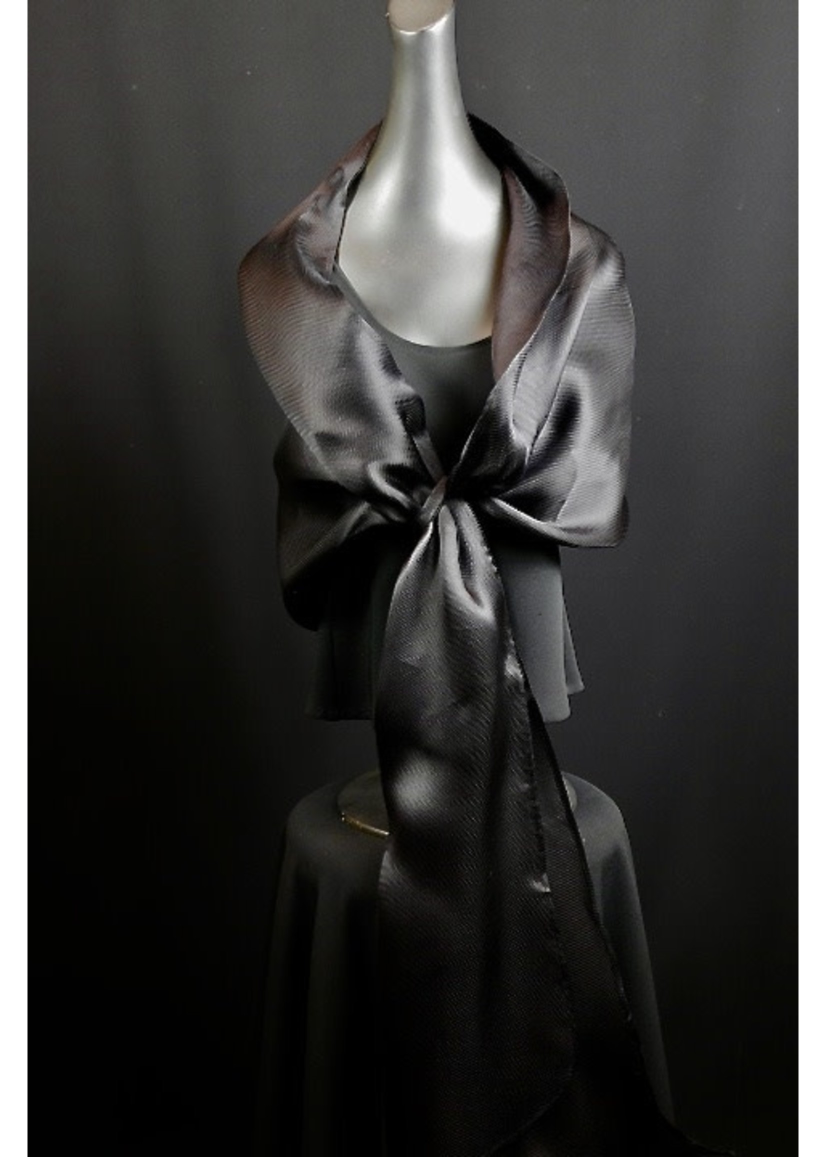 Scarf SH1036-SPECIAL PRICE-Black Organza Scarf W/ loop