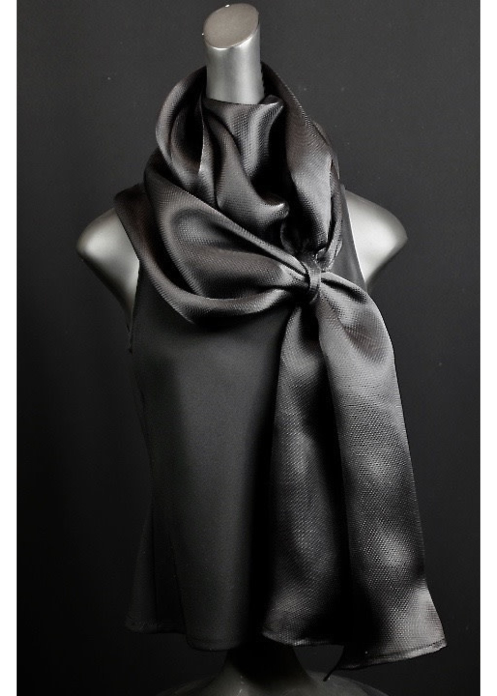 Scarf SH1036-SPECIAL PRICE-Black Organza Scarf W/ loop