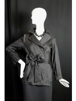 J6093-XP-Black Doupioni Silk Wrap Jacket