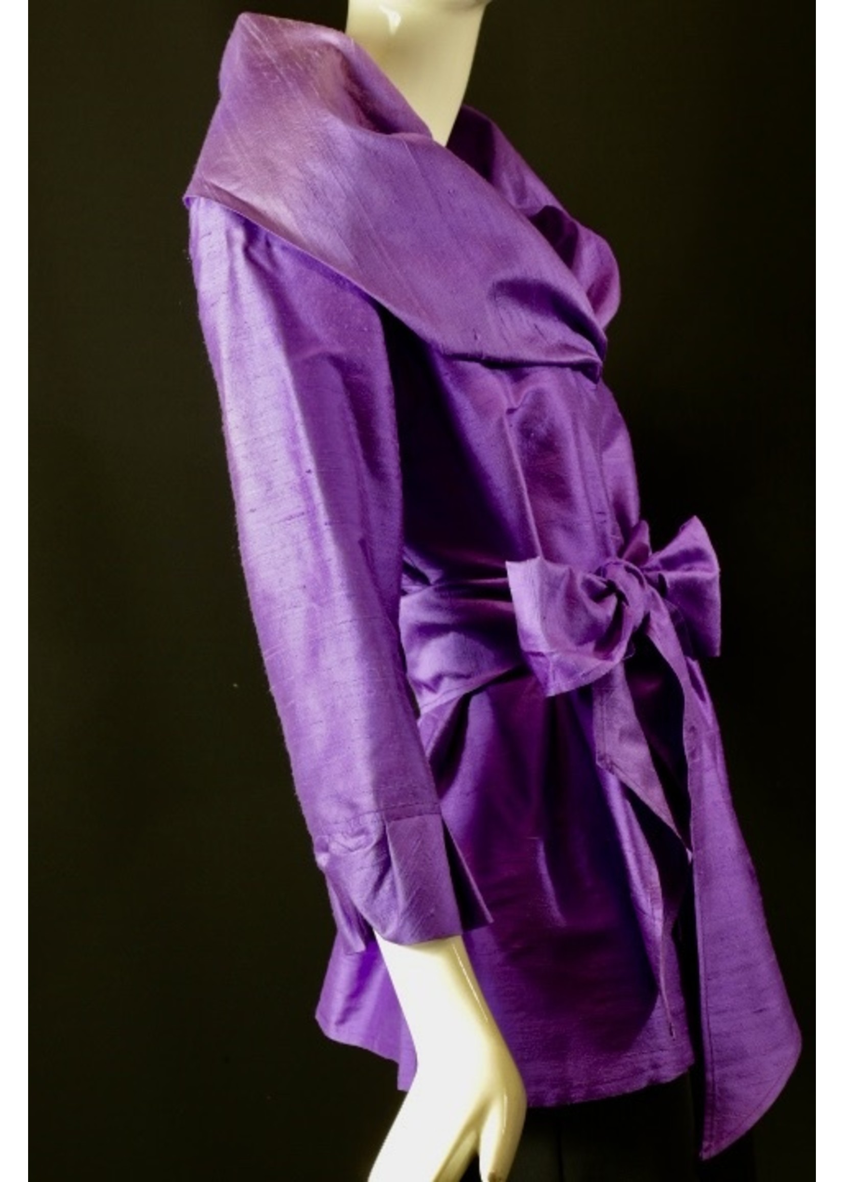 Jacket J6063-S2287-M Plum silk dupioni jacket -Med.-