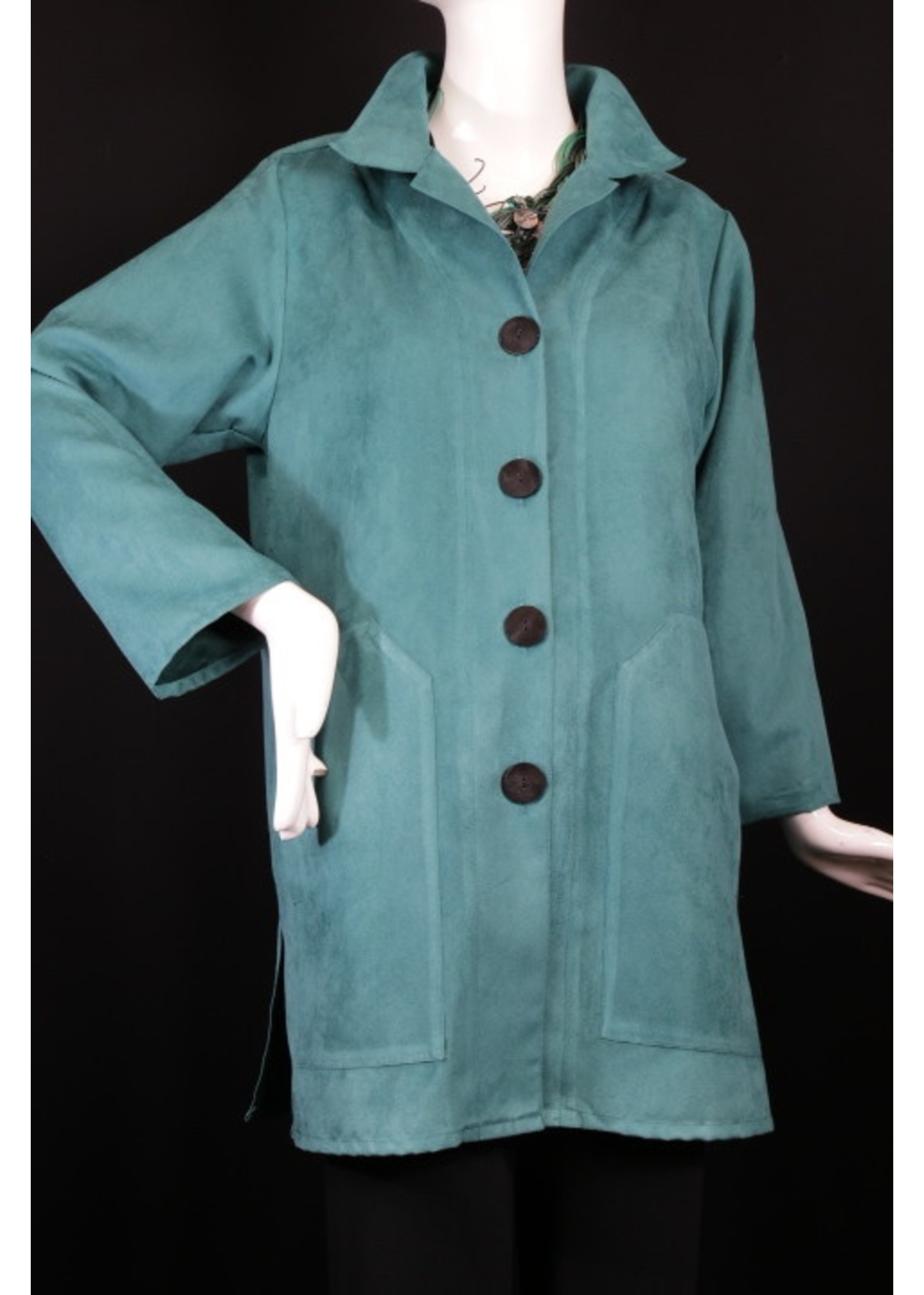 J6150-Teal Faux Suede-S