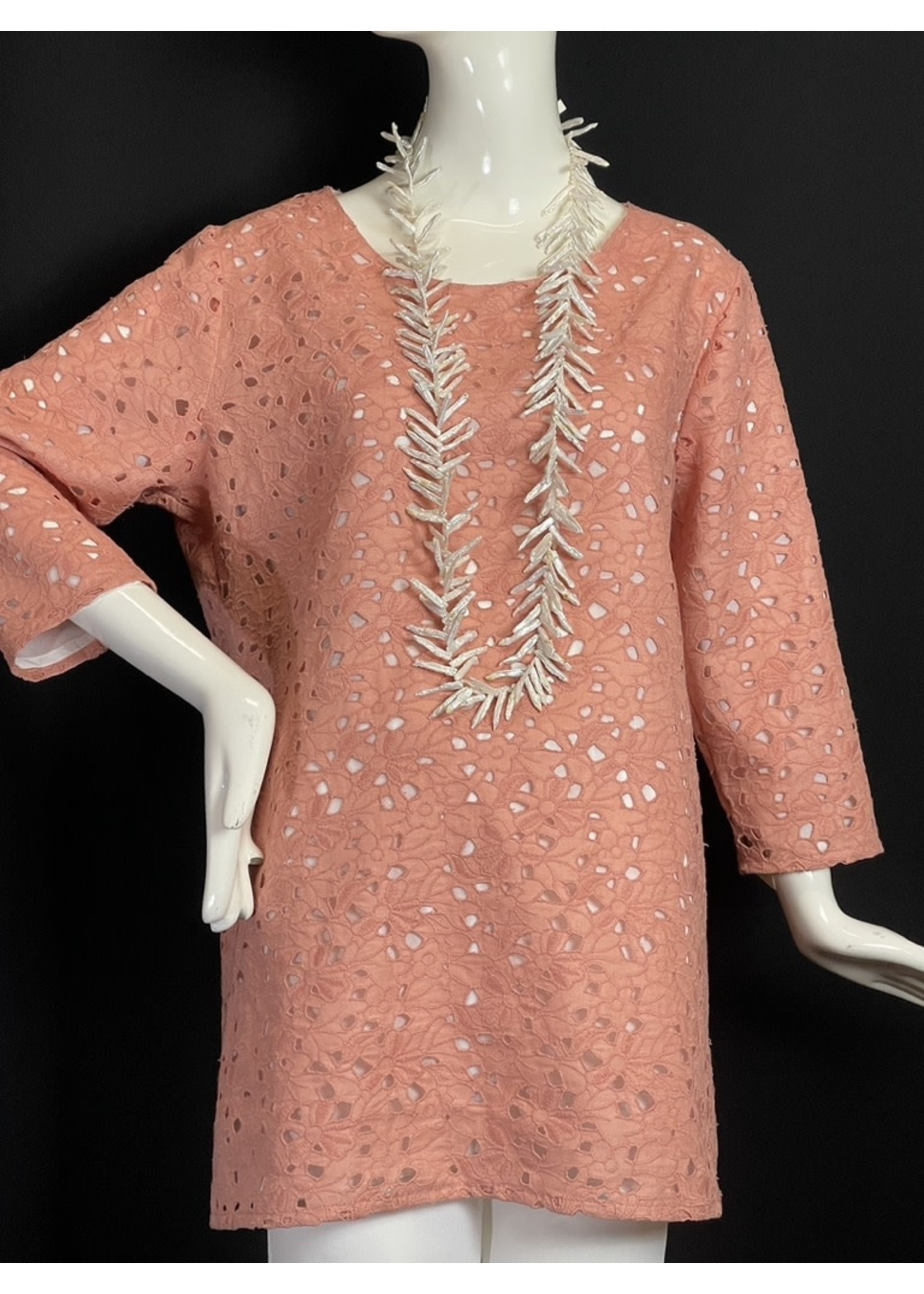 T2520-L0425-M-Peach Eyelet Cotton-T2326+11/2"CB-2"CF