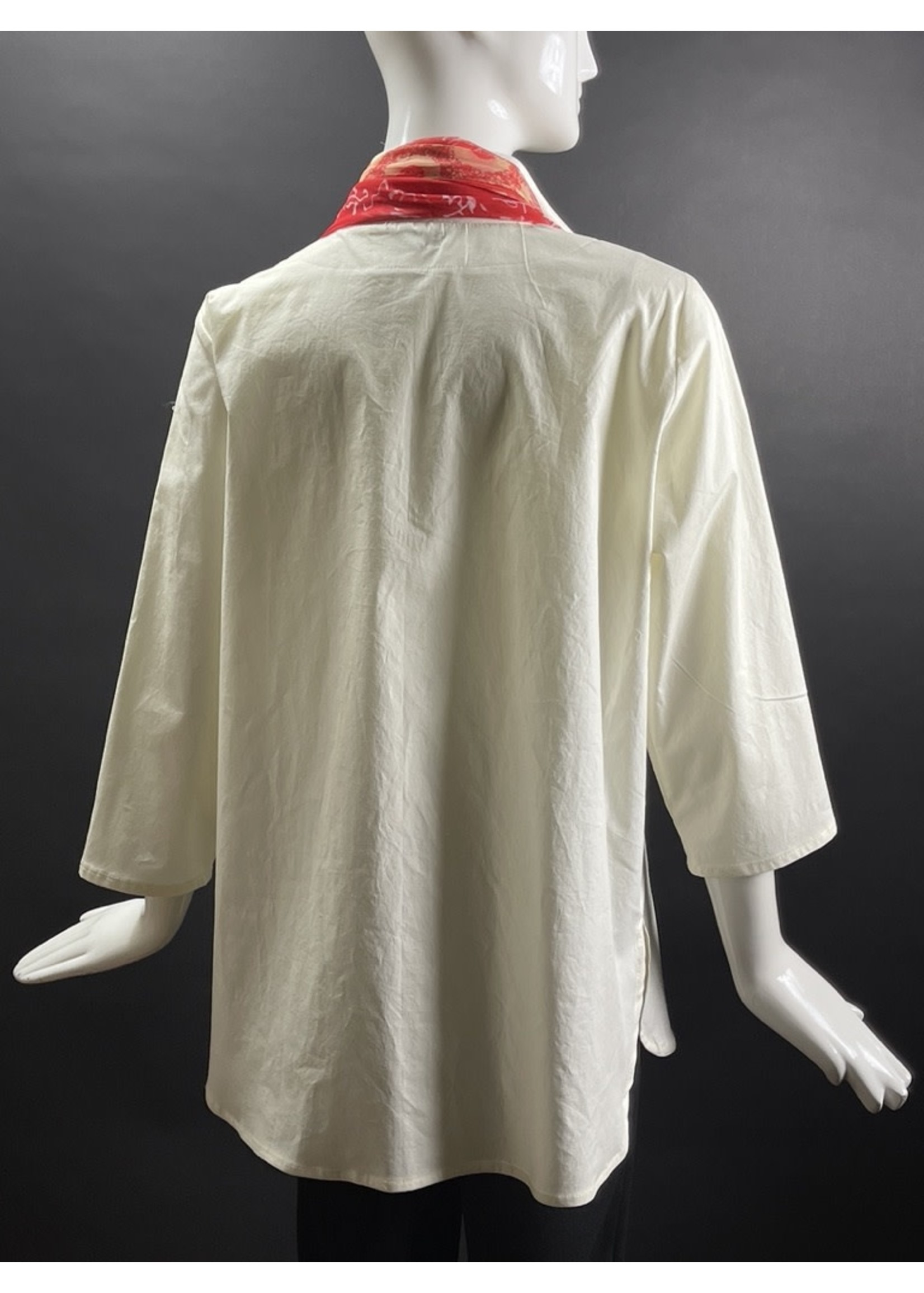 T2518-Cream Cotton-T2482 shirt tail hem-S