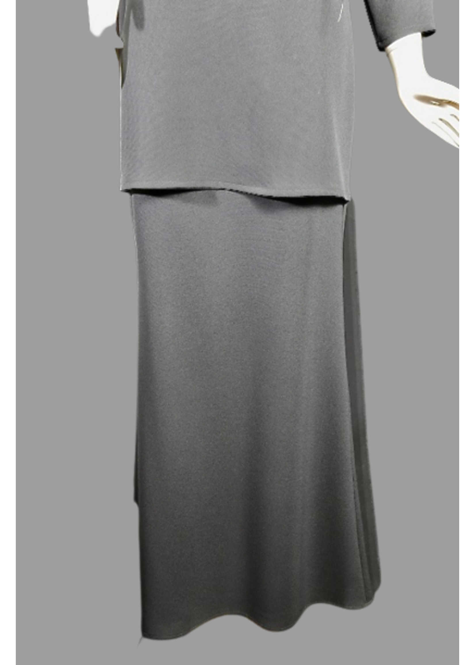 S7009-MS001-Black Sophia Fishtail Skirt-LINED