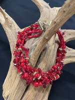 AC01-3221-15 Red crystals W/rhinestone spacers Necklace