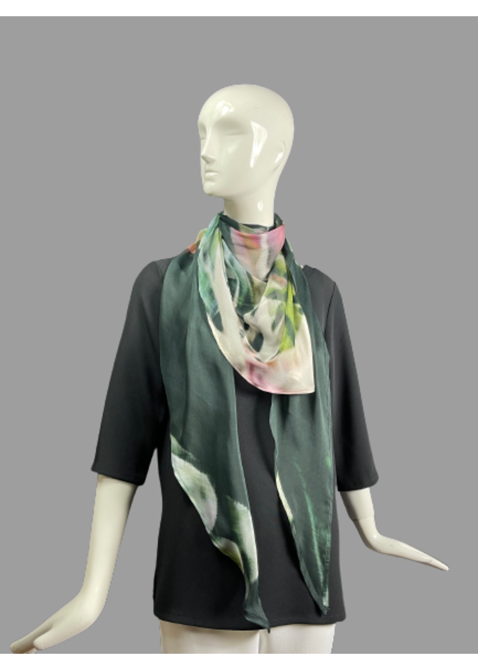 AC Scarf-Evergreen/Light Green/Pink 2