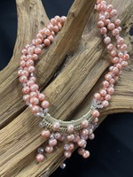 AC01-3011-15 Potato pearl, faceted crystal Necklace