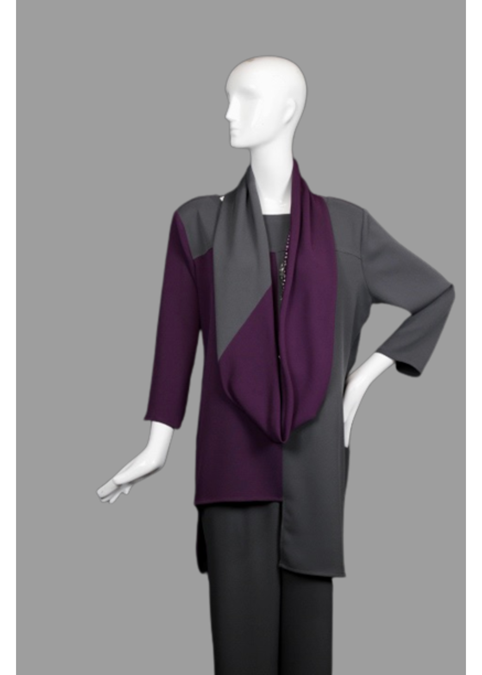 Tunic T2436-MS082/MS067-L-Plum/smoke sophia tunic