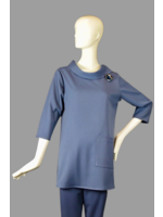 T2493-MTX03-Denim Twill Tunic W/pocket