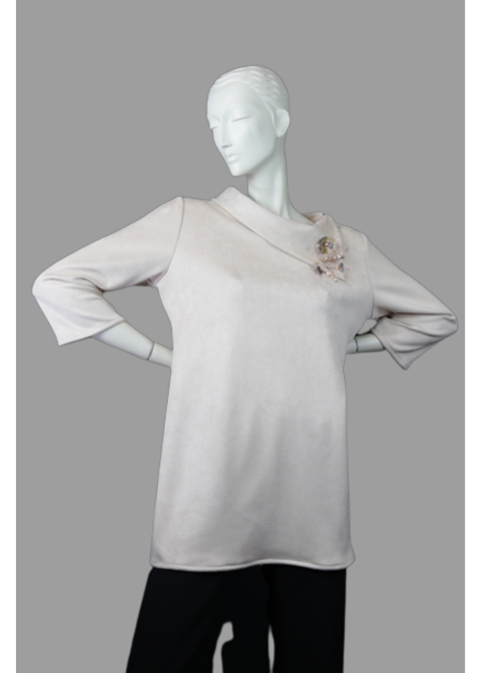 T2472-ST370-Blush scuba suede tunic - Allie-Coosh