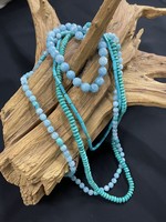 AC01-3313-16 Multi strands Turquoise, faceted dyed agate necklace