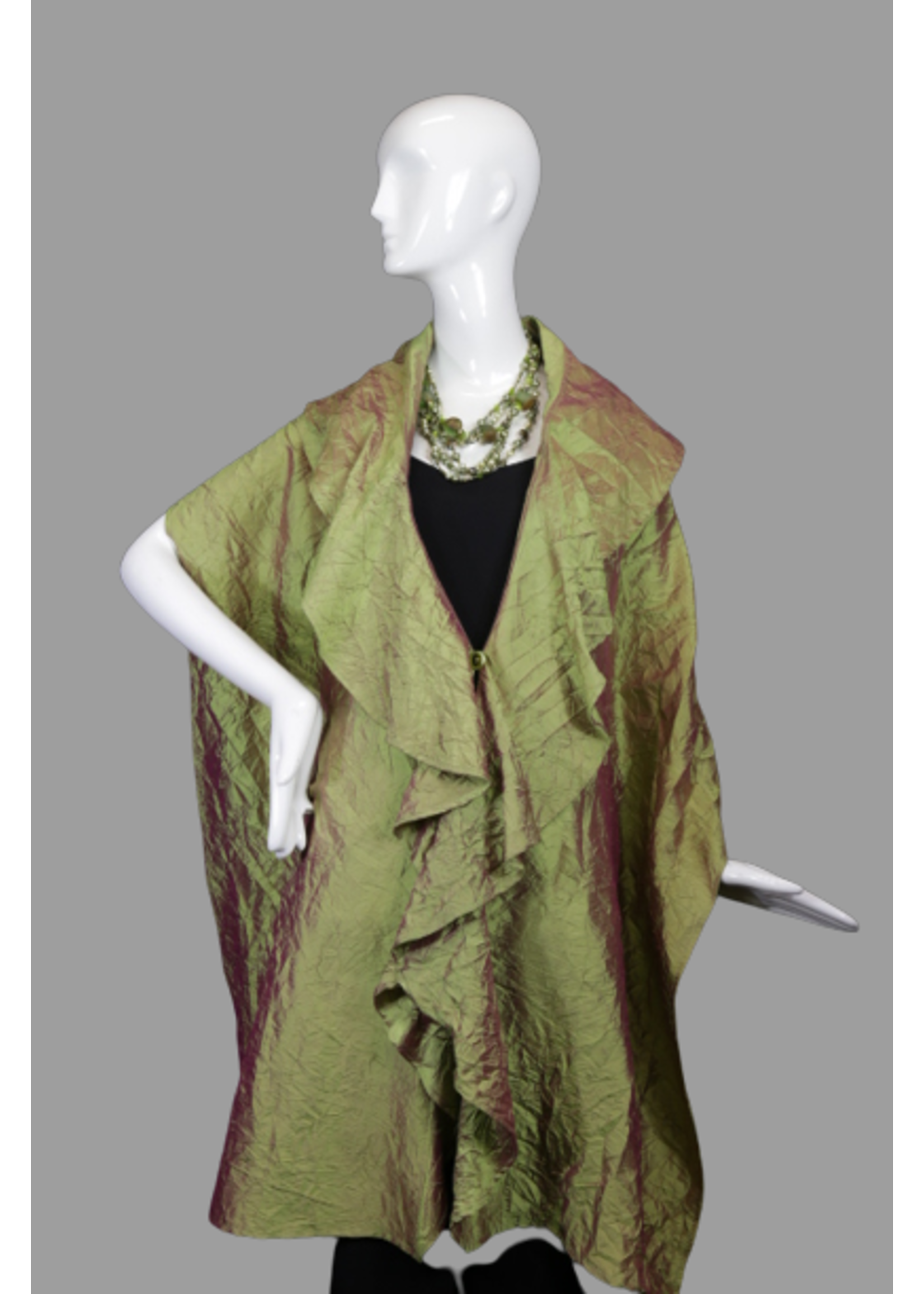 C834-S2307-O/S-Cactus Silk Dupionni Shawl -O/S