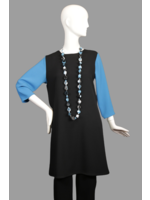 DC306-MS001/MS084-XP-Black and Peacock Swing Dress