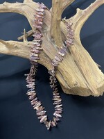 AC01-3938-18 Long Burgundy Biwa Pearls necklace