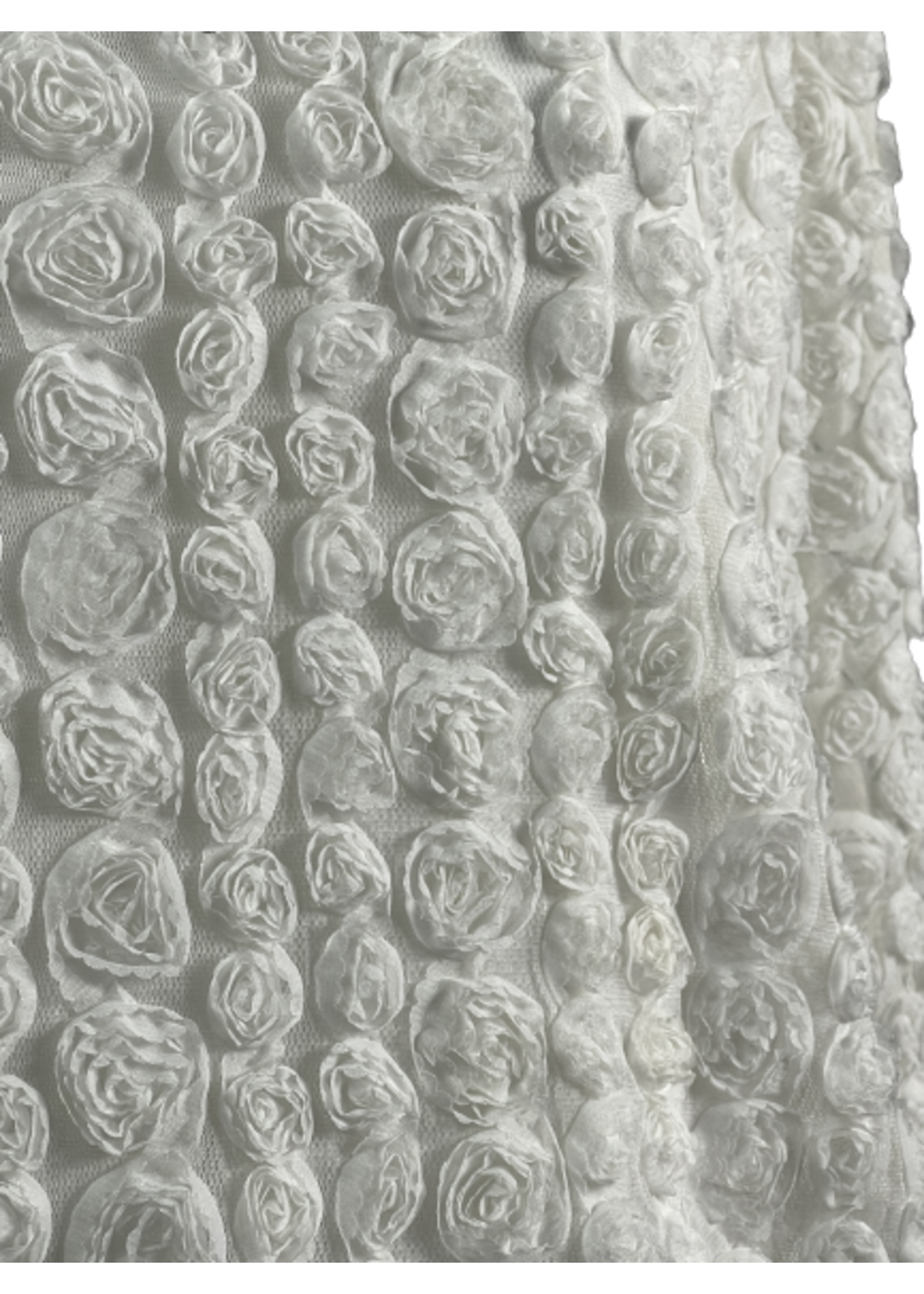 C853-S2368-O/S-White fabric with rosettes