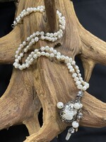 AC01-4043-18 Long White pearls with Barroco Pendant Necklace